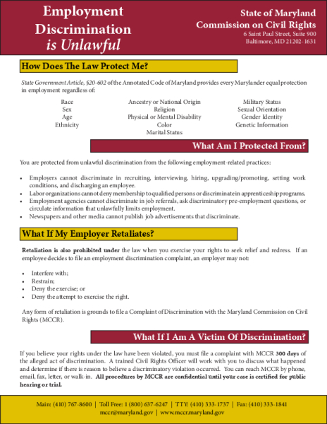 Employment Discrimination is Unlawful