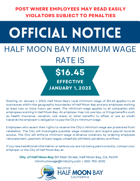 Half Moon Bay Minimum Wage 